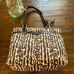 Coach animal print tote